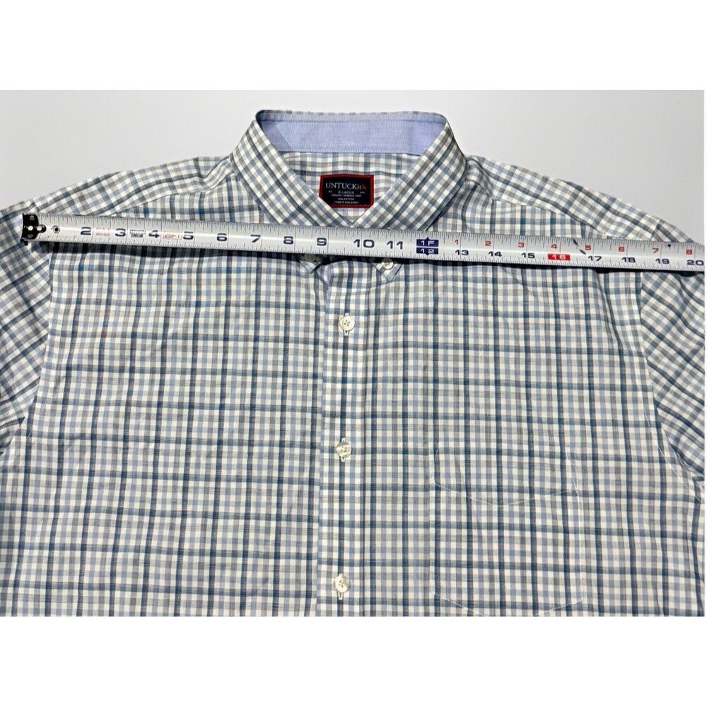 UNTUCKit Men’s XL Slim Fit Check Performance Shirt Long Sleeve Button Up - Picture 8 of 12